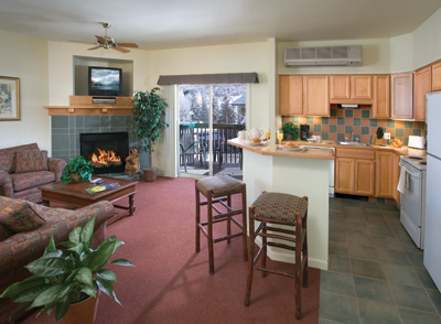 Worldmark Steamboat Springs Resort Kitchen and Living Room